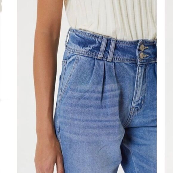 Kancan High Waist Relaxed Mom Baggy Jeans Distressed Straight Leg - Picture 5 of 13